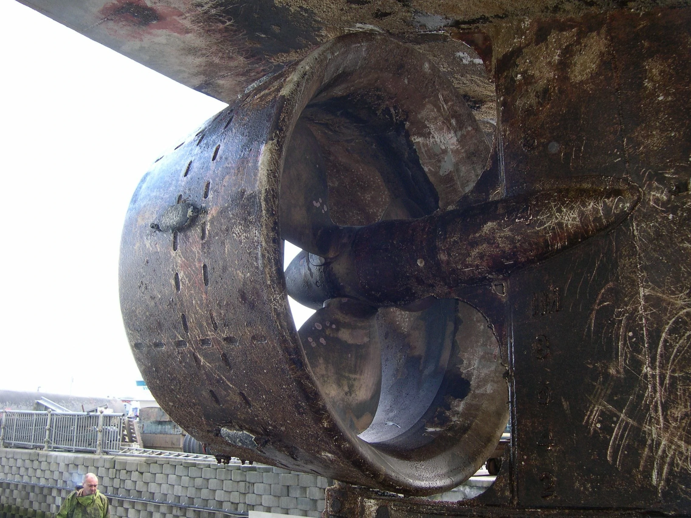 Ships hull ready for maintenance